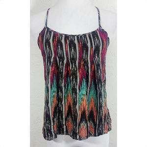 Mudd Small Tank Top Striped Geometric Open Back